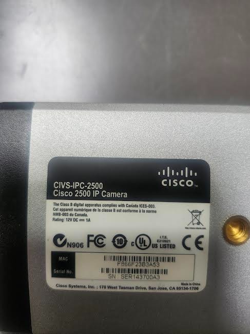 Cisco 2500 IP Camera CIVS-IPC-2500 with Fuginon Lens YV5X2.7R4B-SA