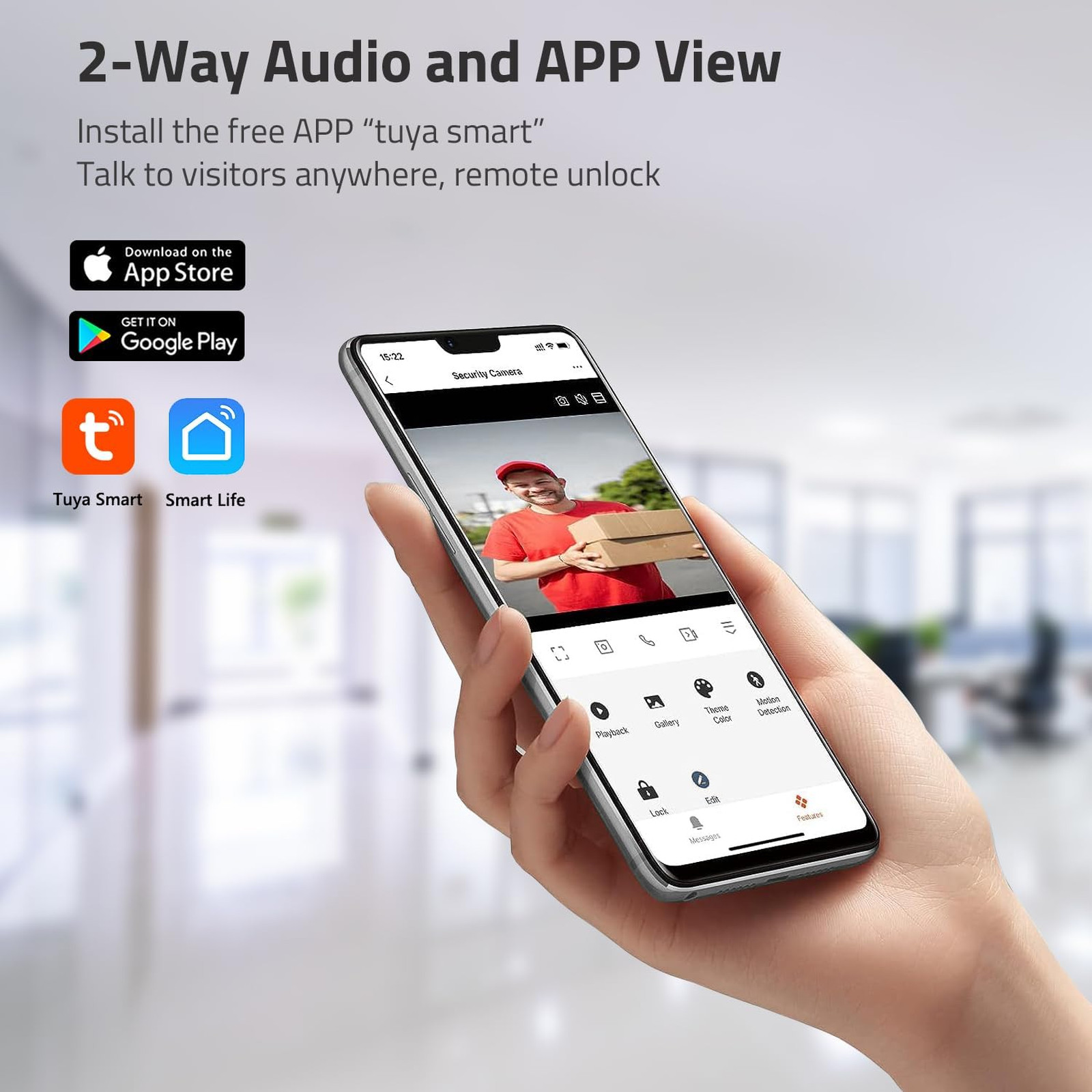 Wireless WiFi Video Doorbell with 1080P Camera and 7 Inch Touch Screen Monitor