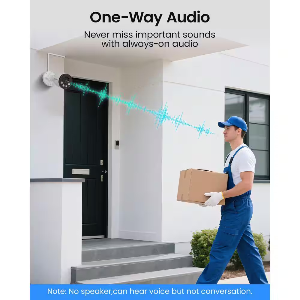 4K 8MP 8-Channel Poe NVR Smart Home Security Camera System with 4-Wired Outdoor