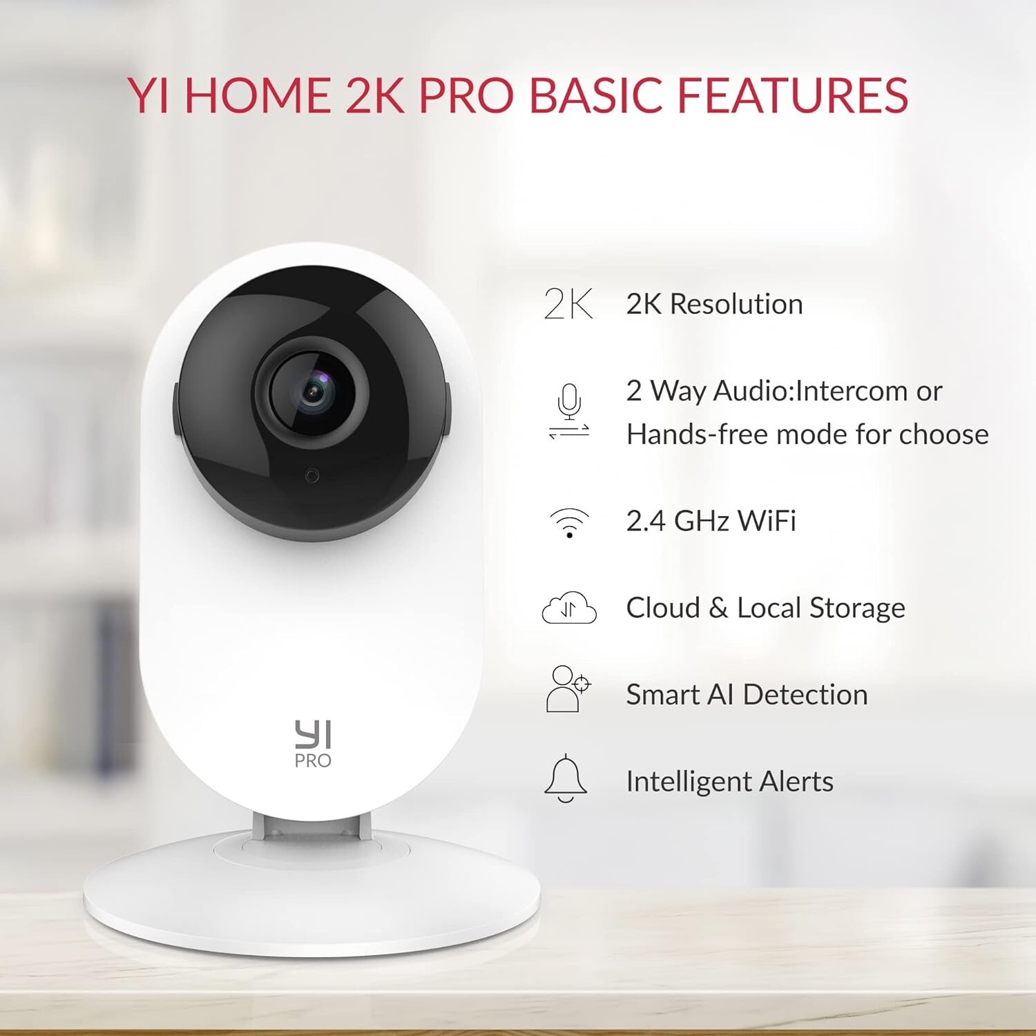 YI Pro 2pc Home Camera 2K Wireless IP Security Surveillance System Night Vision