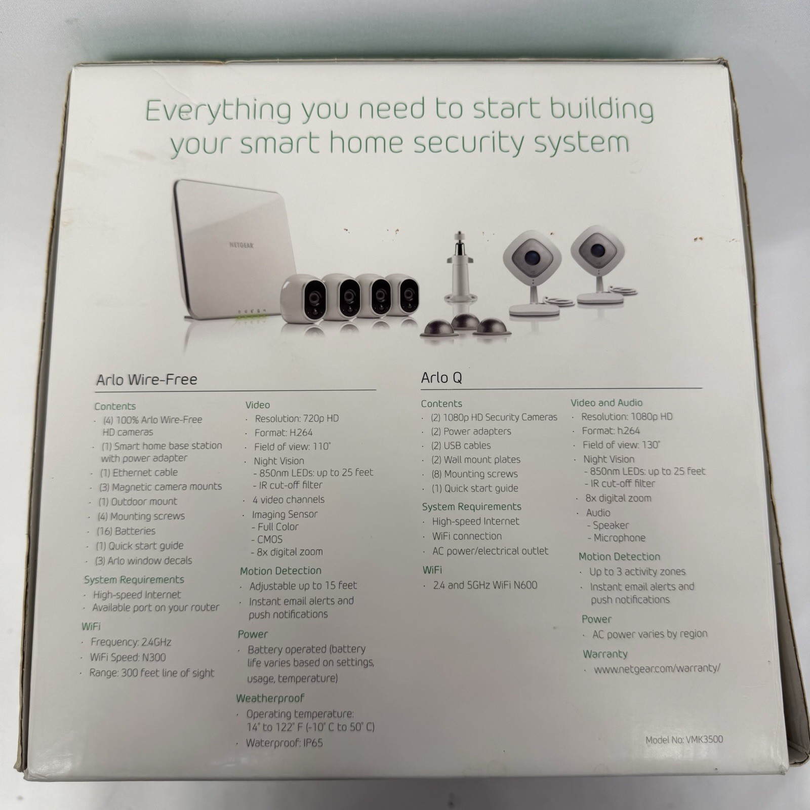 ARLO Netgear 5 Camera VMK3500 wireless 1080 HD Security System