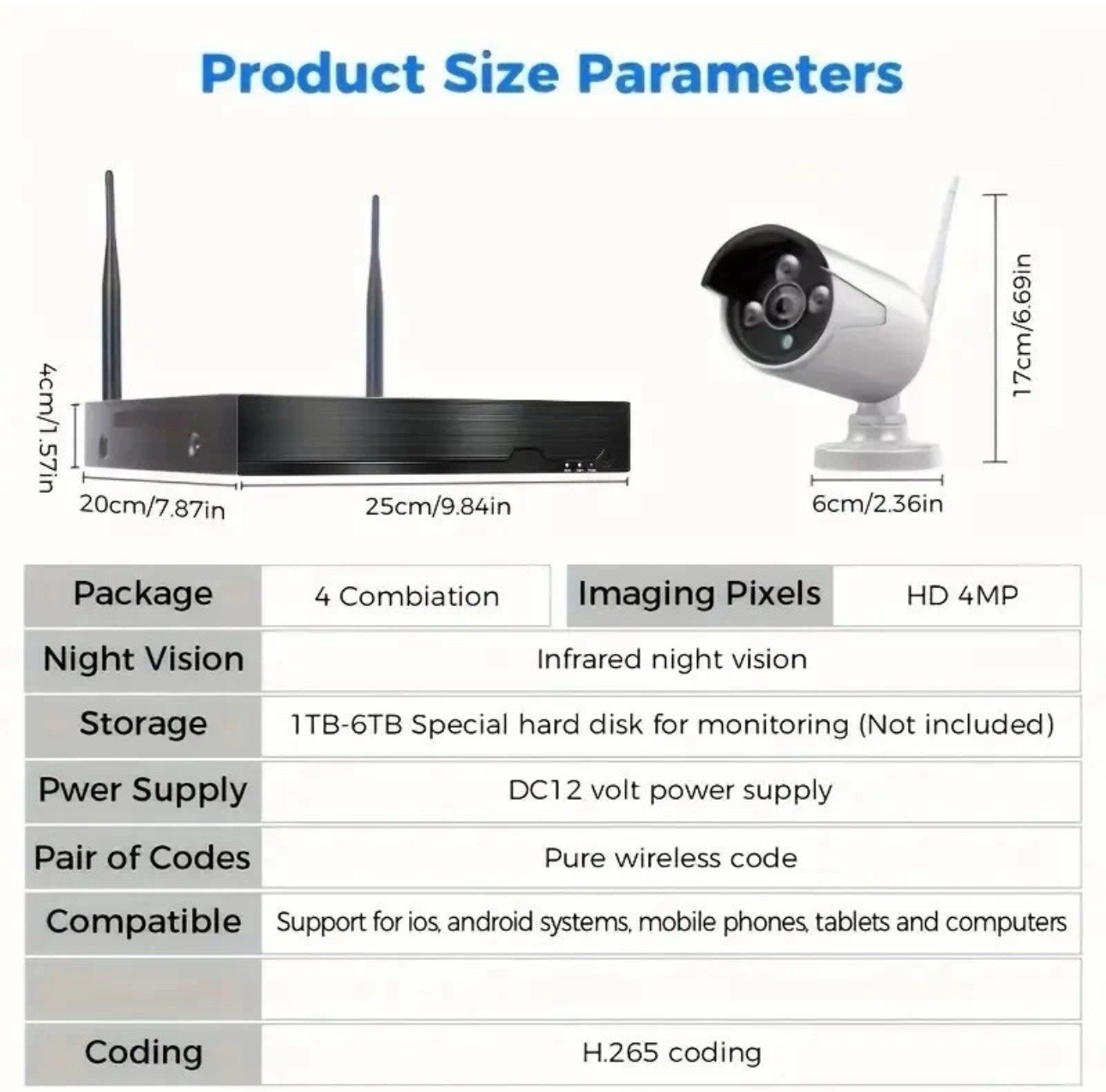10CH NVR 5MP System, 8×3MP Cameras, 1TB HDD, Night Vision, Motion Detection, App