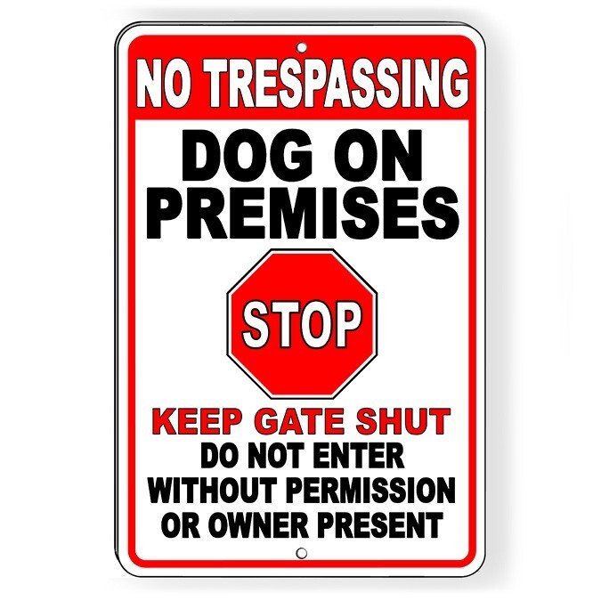 Beware Of Dog Metal Sign Dog Will Bite Security Keep Out Warning Do Not Enter