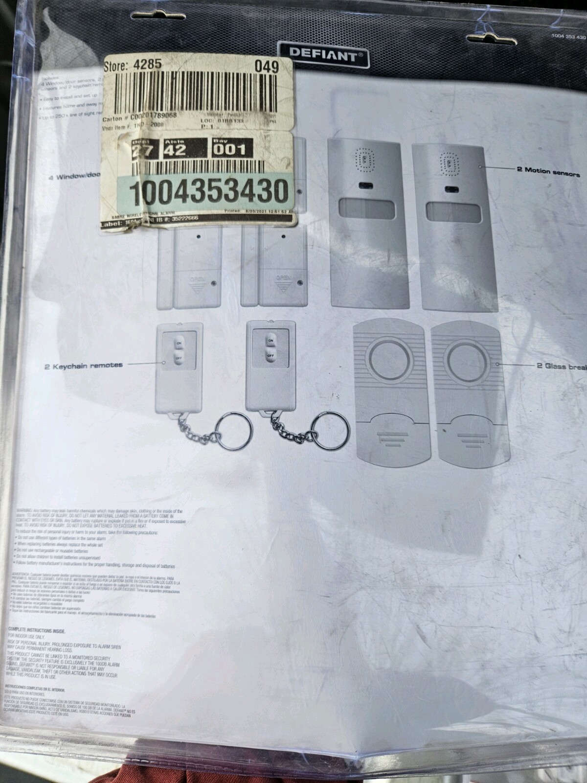 Lot of 3 Defiant Wireless Home Security Protection System Complete 4 Door/window