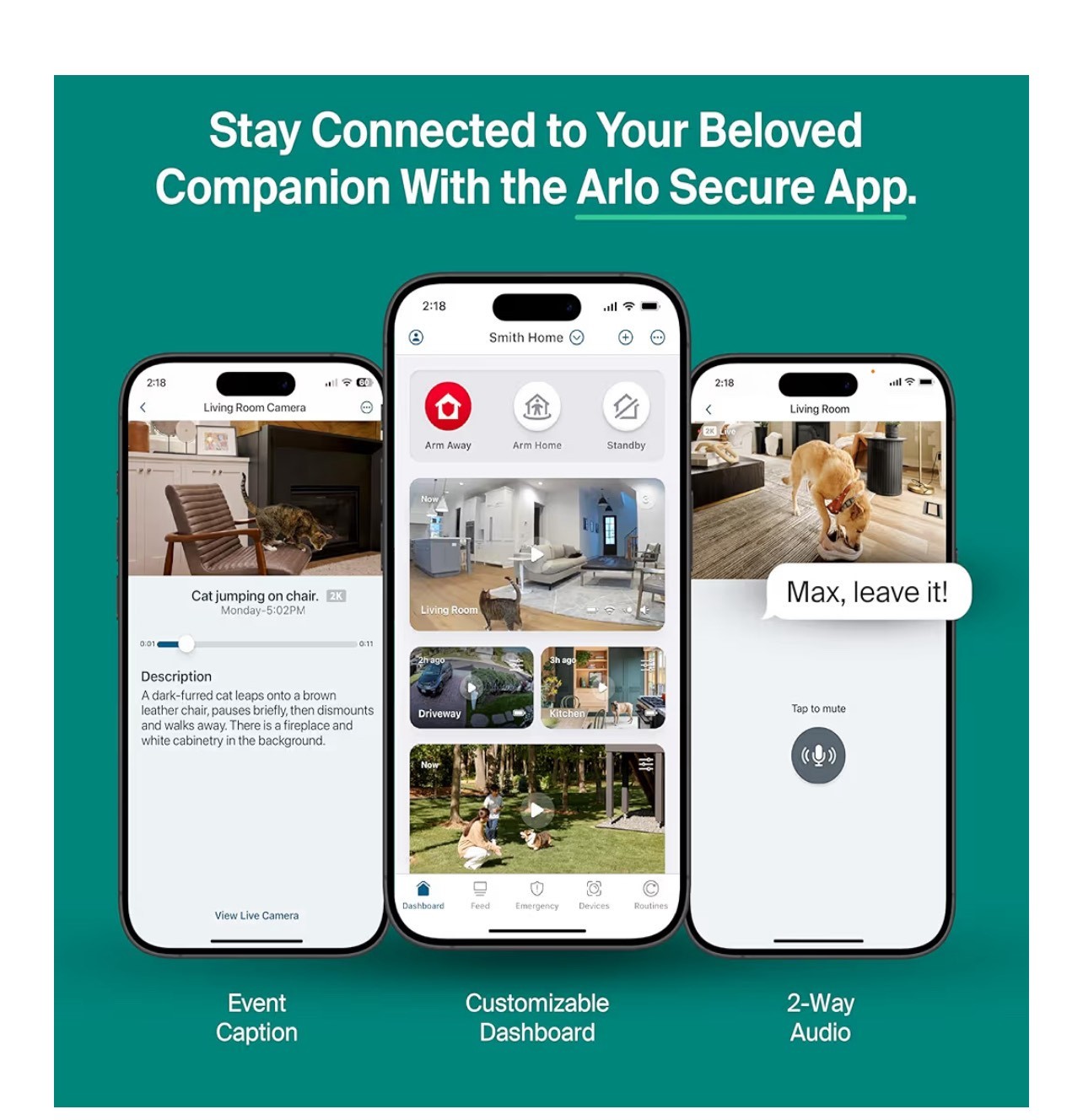 ARLO Essential-indoor pet camera with pan and tilt, 2K. Made in Vietnam.