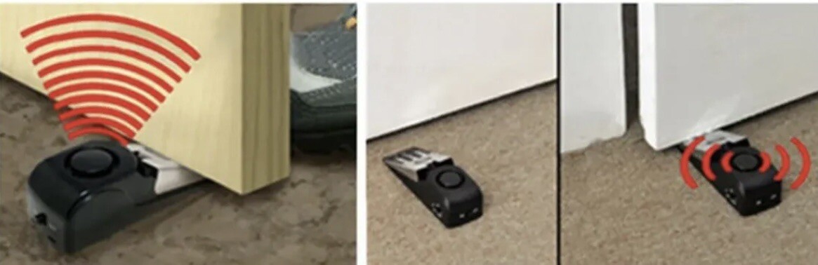 DOOR STOP Alarm Home Hotel Travel Wireless Security Alert Portable Safety Block