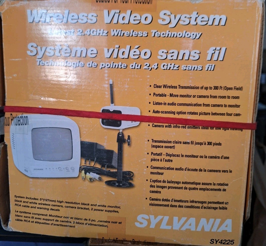 Sylvania SY4225 2.4 GHz Wireless B/W Video Security System. Only 1 LEFT. FAST SH