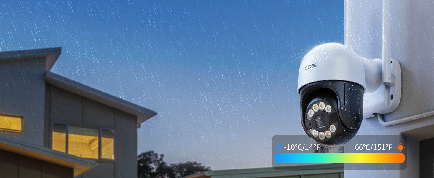 ZOSI 3MP PTZ Outdoor WiFi Security IP Wireless Camera Audio Motion Detection
