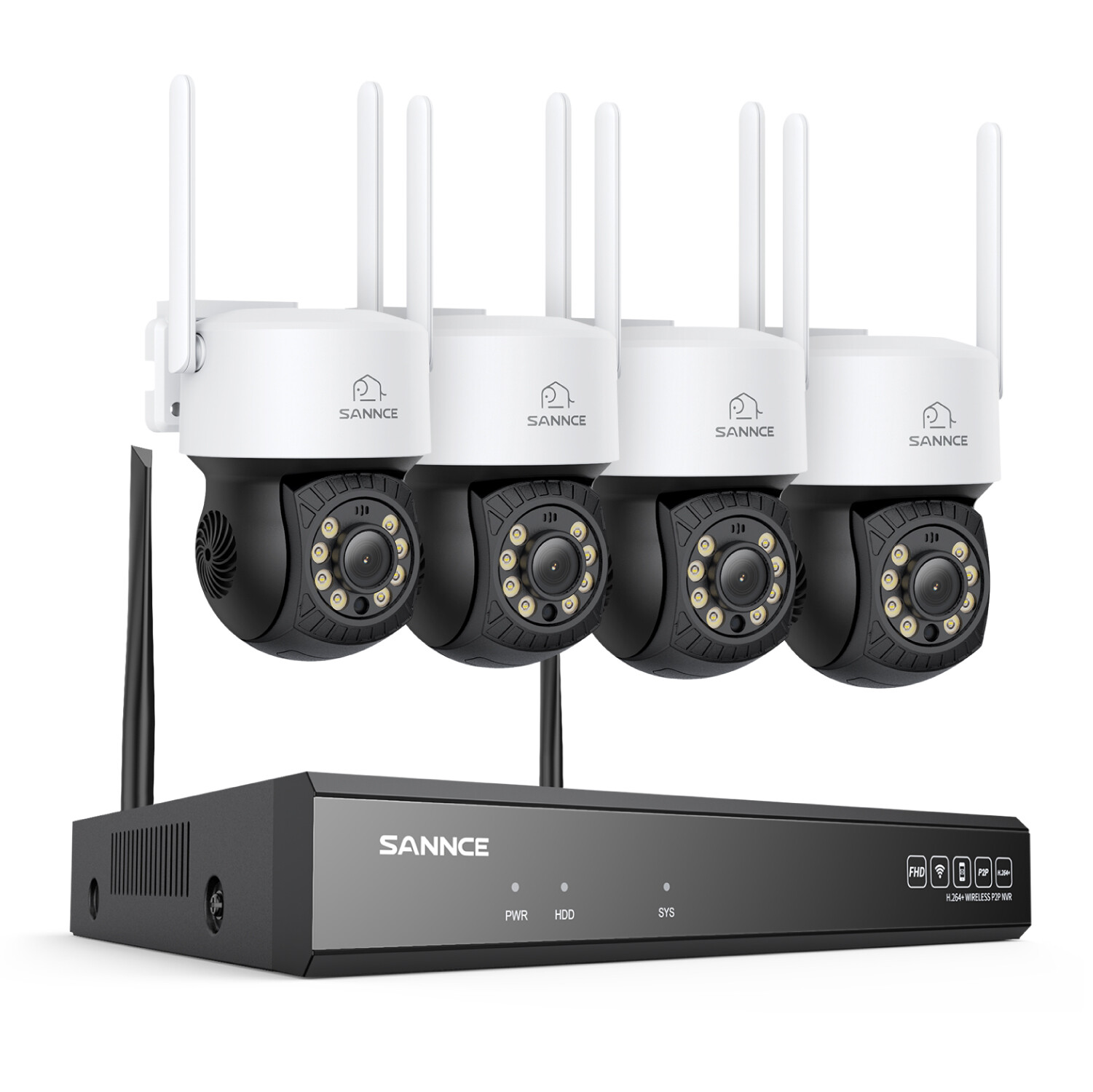 SANNCE Wireless 5MP 8CH NVR 3MP PT AI Color Security Camera System Two Way Audio