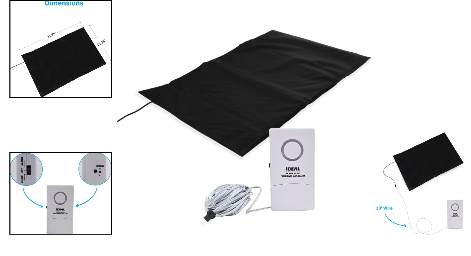 Elegant Pressure Floor Mat Home Alarm – Wired Security with Chime & Alert