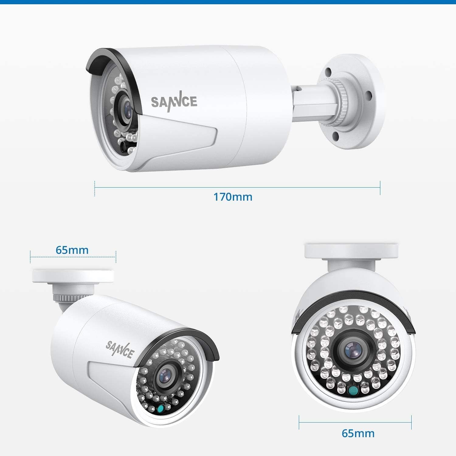 5MP Poe IP Security Camera for Poe NVR, 2Pcs Outdoor Weatherproof Cameras with S