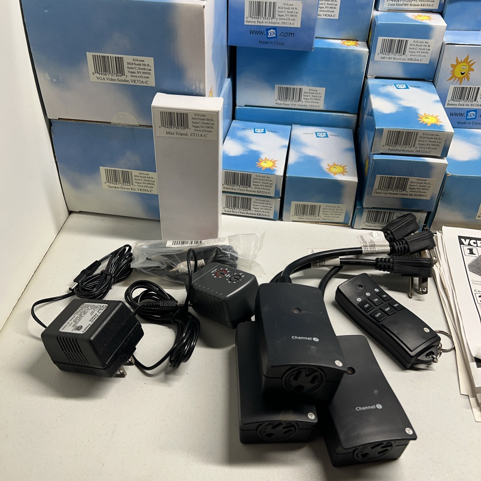 X10 Home Security System Cameras Receiver Transceiver VCR Remote & More Bundle