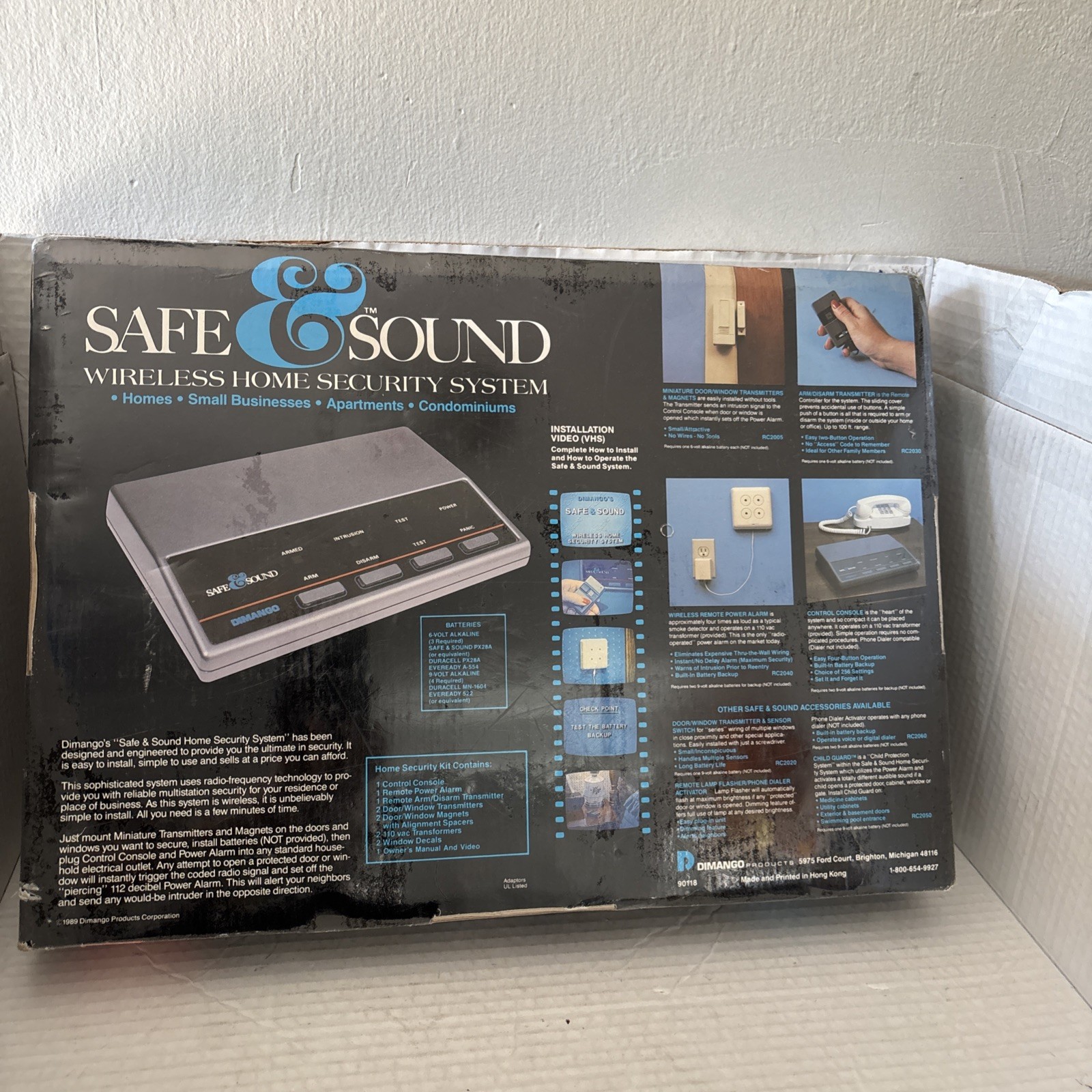 Vintage Dimango Safe and Sound Wireless Home Security System RC2000 Sealed