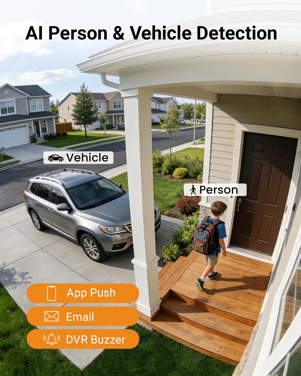 5MP Wired Security Camera System with Audio, 4pcs 1080P 360°View Pan/Tilt Cam…
