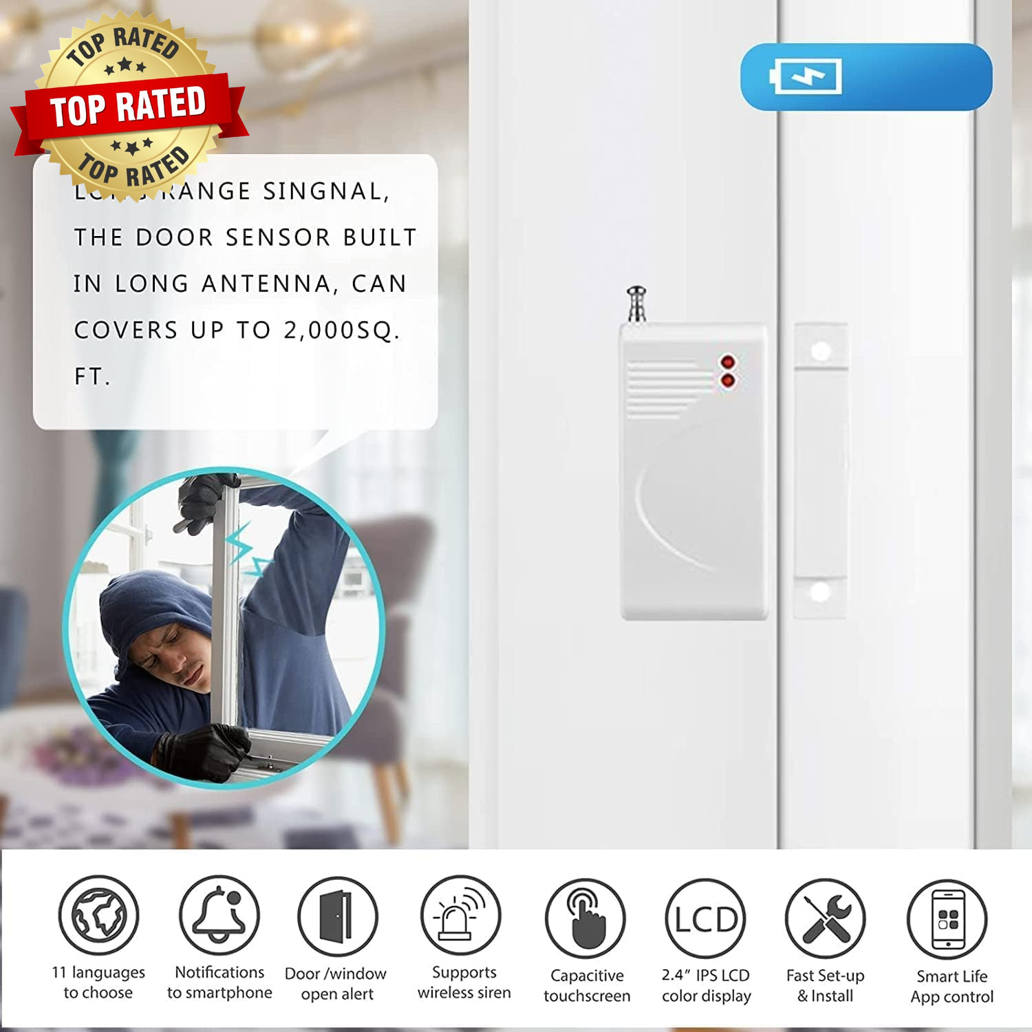 Wifi and 3/4G GSM Home Burglar Security Alarm System Auto Dial with Smart Life a