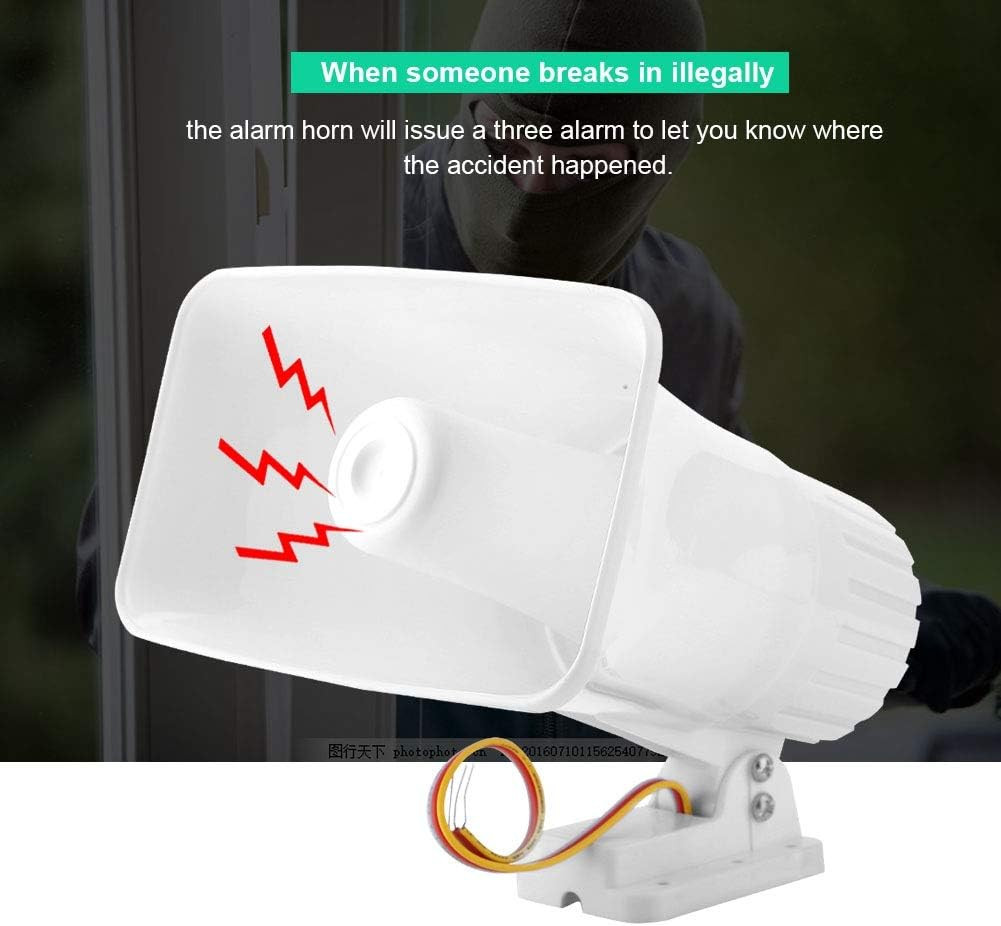 Wired Alarm Siren Horn, 150 Db DC 12V Dual Tone Wired Horn Siren Burglar anti Th