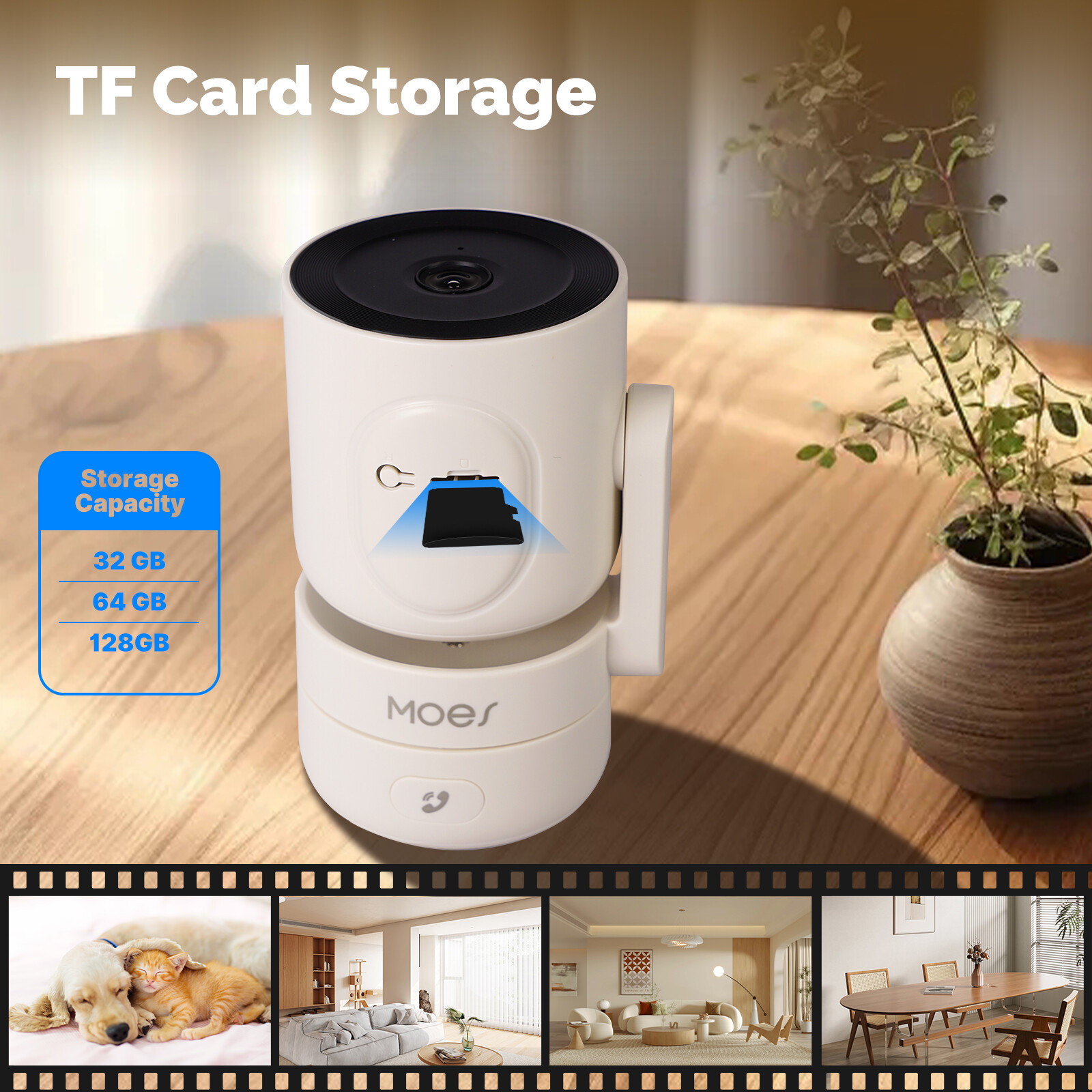 MOES WiFi 360° Smart Security Camera 4MP HD Night Vision Motion Sound Detection