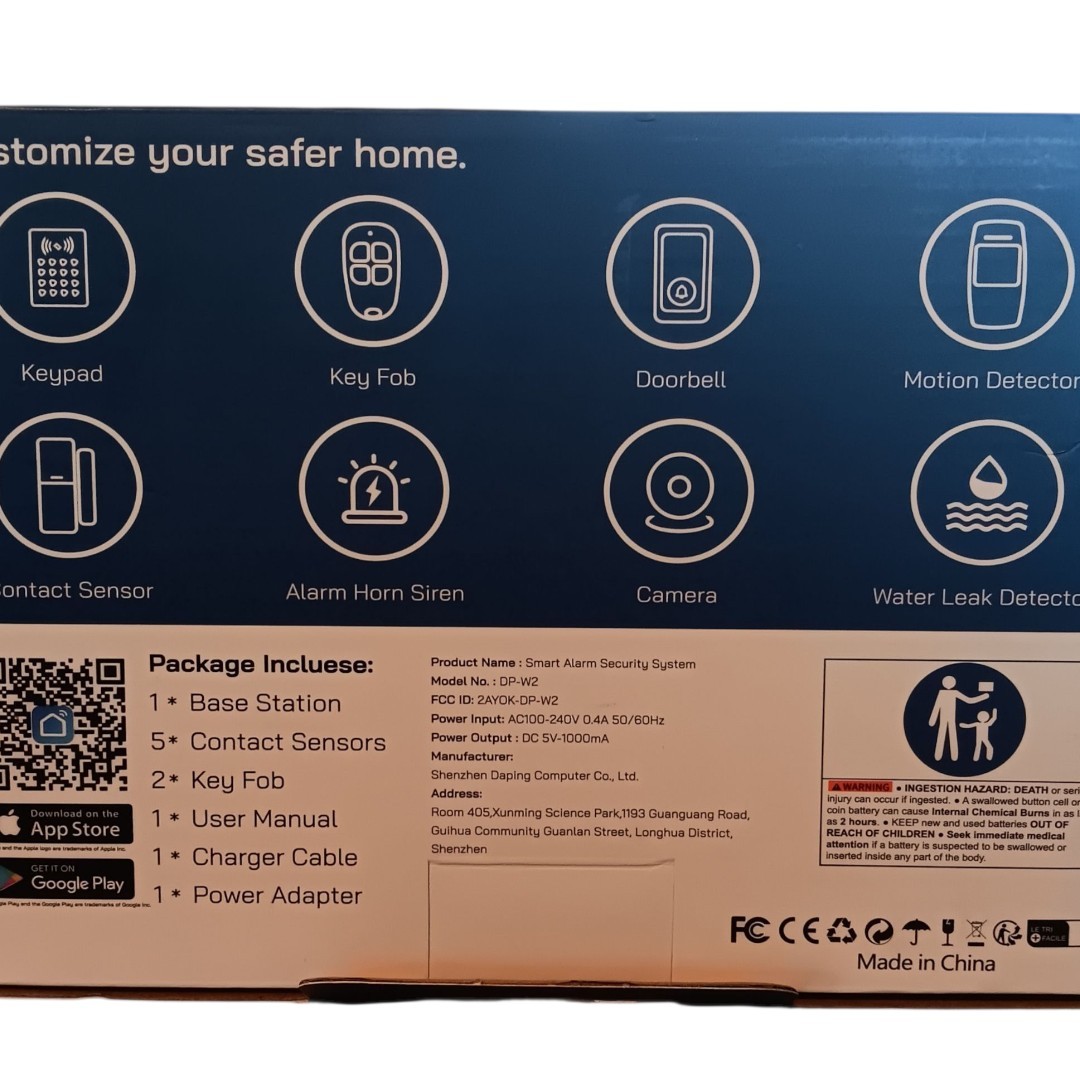 Tolviviov Alarm Wireless Home Security 8 Piece Set Connects With ALEXA
