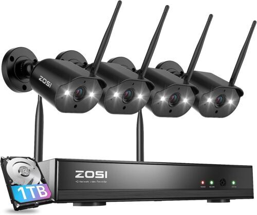 ZOSI 2K 3MP 8CH WiFi Security IP Camera System Two-Way Audio Color Night Vision