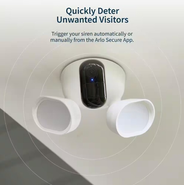 Arlo Ultra 2 Wireless 4 Camera Smart Security System with Wired Floodlight White