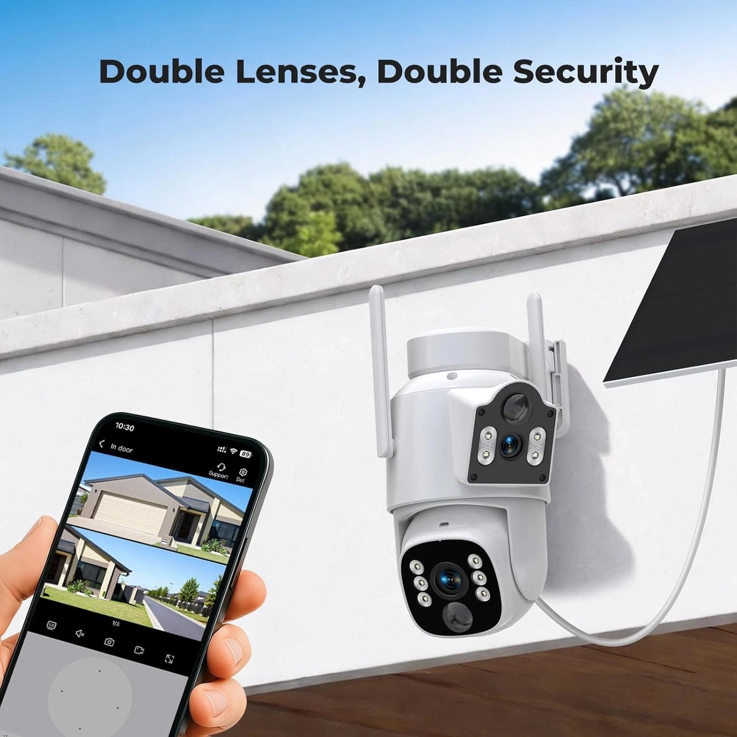 Solar Security Camera System Wireless Outdoor Dual-Lens WiFi IP Cameras 10CH NVR