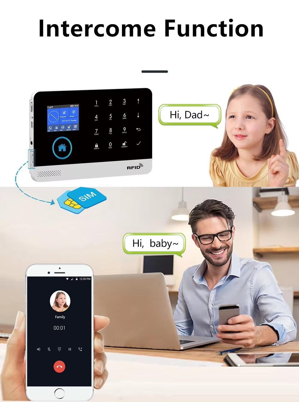 2.4G Wifi 4G GSM Wireless Siren Tuya Alarm System Real Time Alerts Motion Sensor