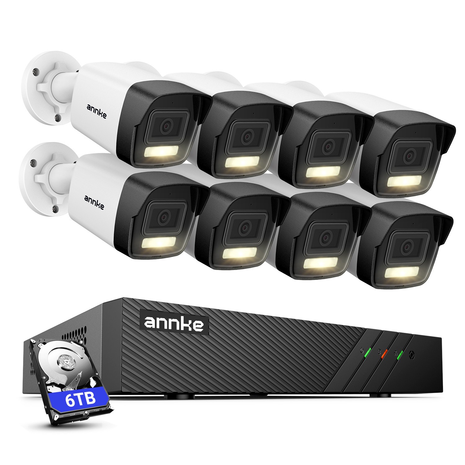 ANNKE 8CH 4K NVR 5MP AI Audio POE Security IP Camera System Outdoor Color Night