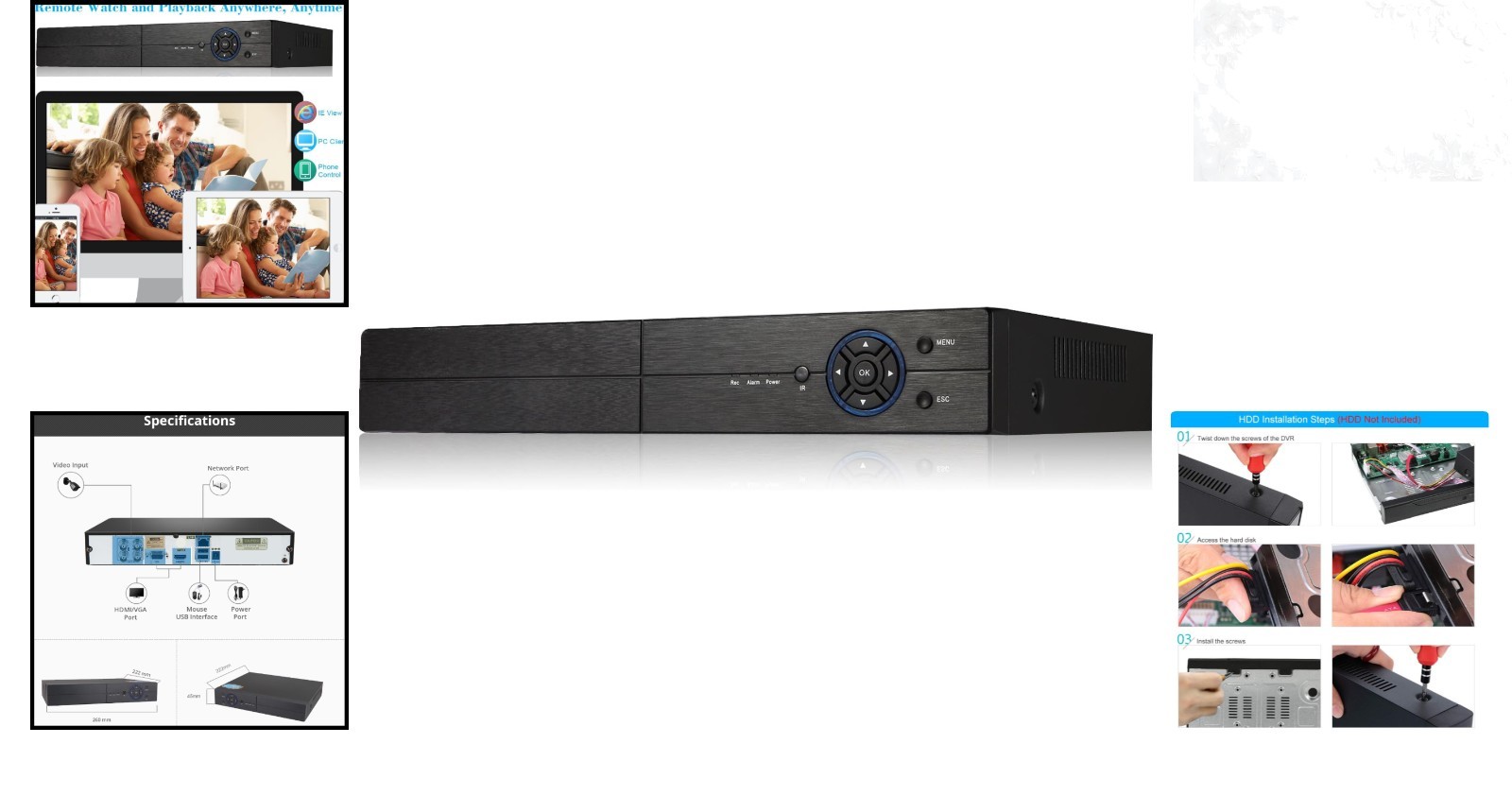 8 Channel DVR NVR Hybrid CCTV Security System 1080P HDMI USB Vga supports 6 s…