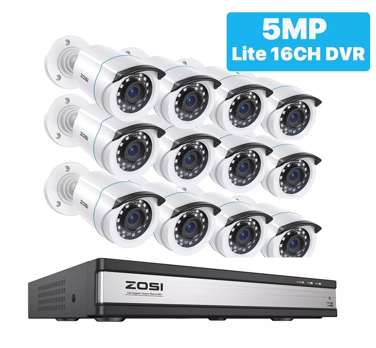 ZOSI 1080P 16CH Home CCTV Security Camera System Outdoor Night Vision Waterproof