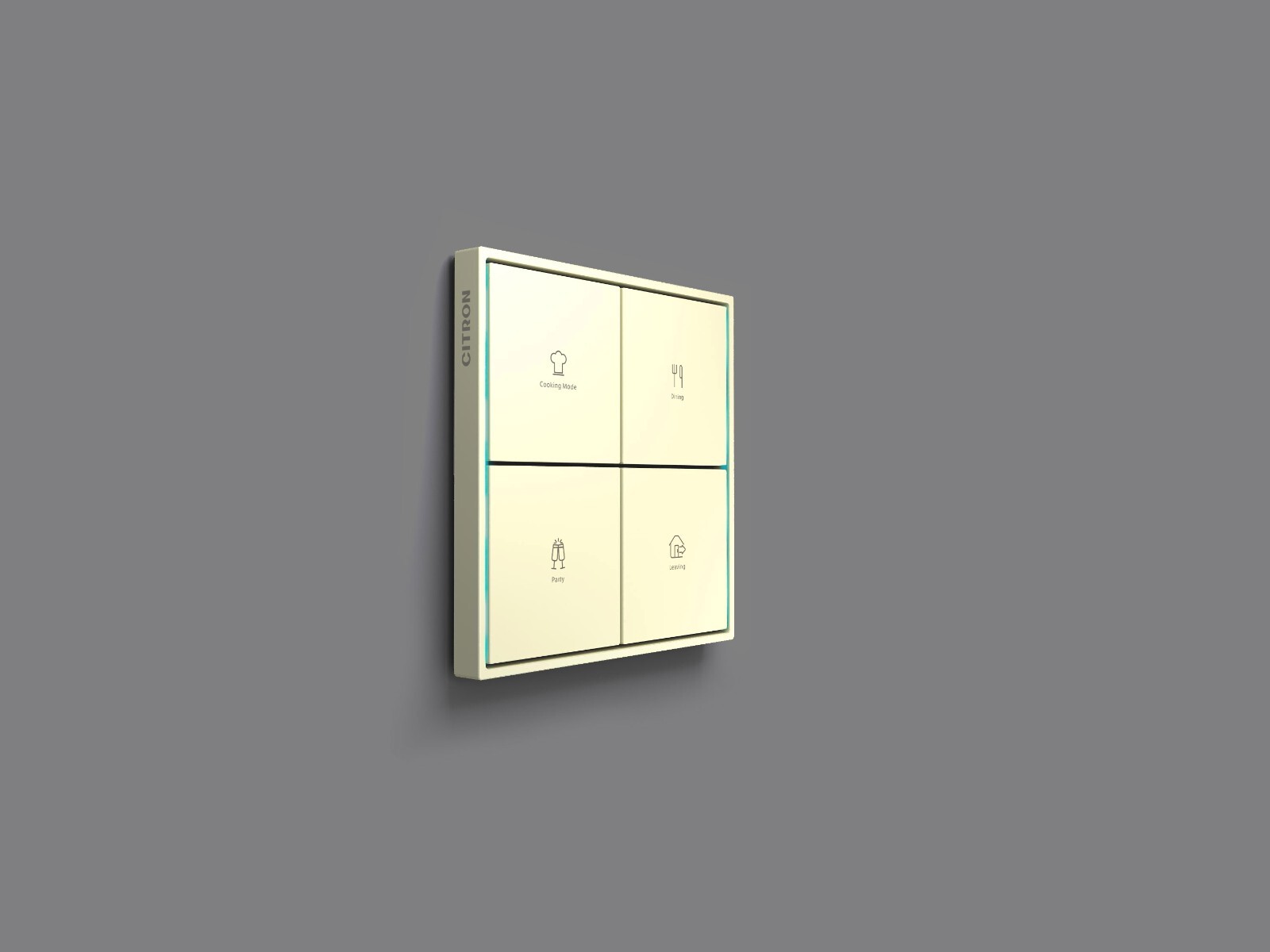 KNX KEYPAD 8 BUTTONS CITRON SQUARE OR RECTANGULAR LUXURE POLAR WHITE