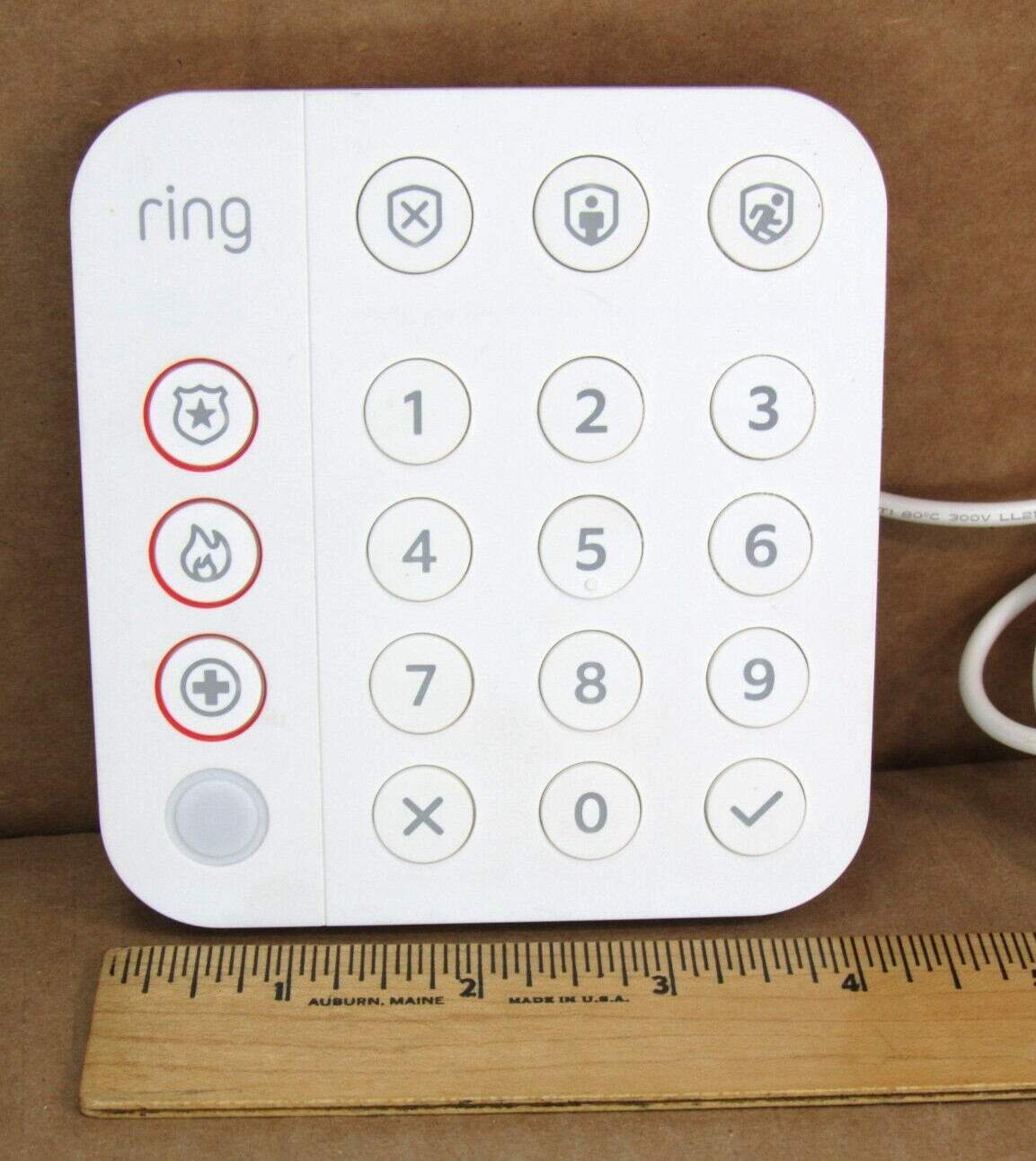 Ring 5AT2S7 White Wireless Z-Wave DSK Home Security System Alarm Keypad + Power