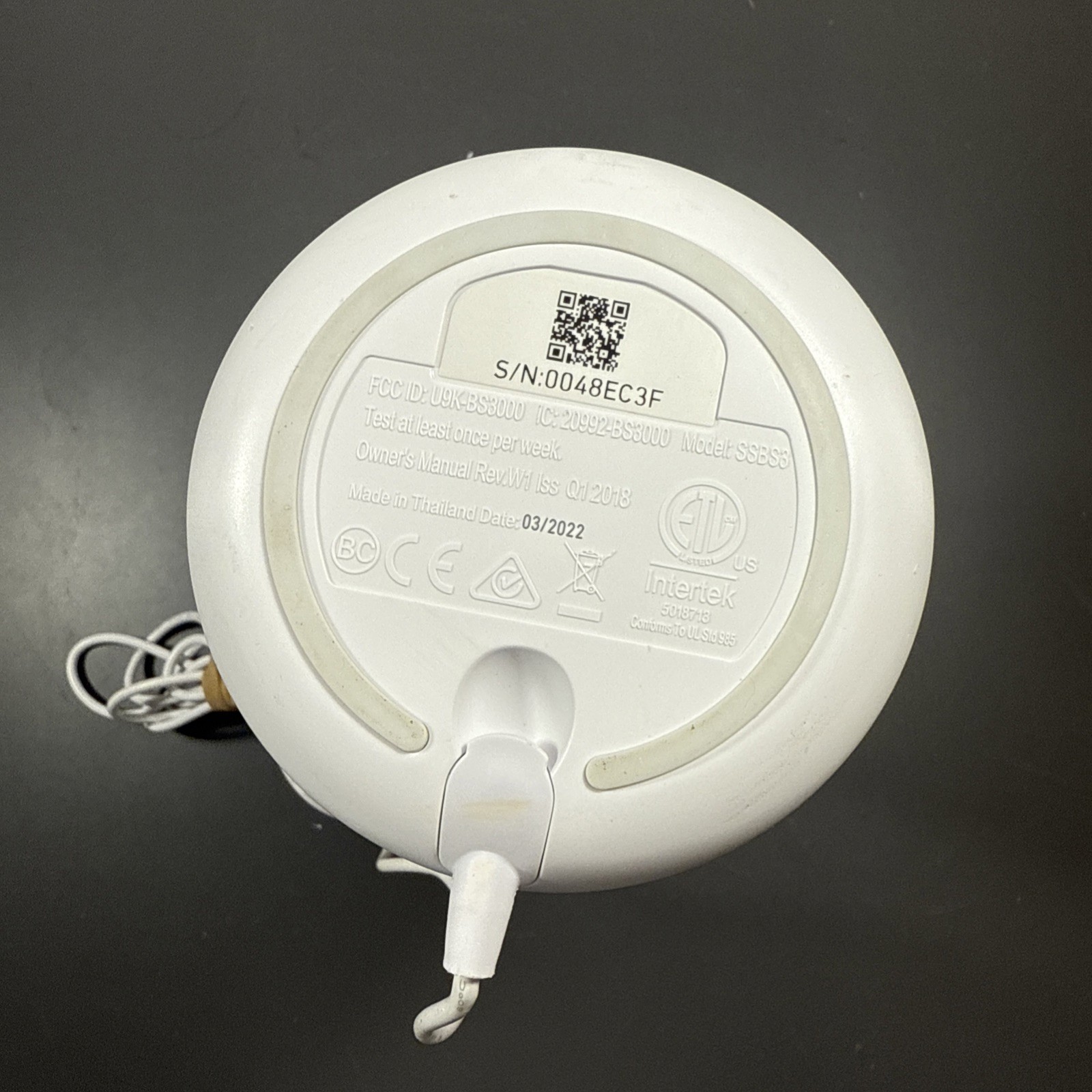 Simplisafe SSBS3 Home Security Alarm Base Station + Power Supply White
