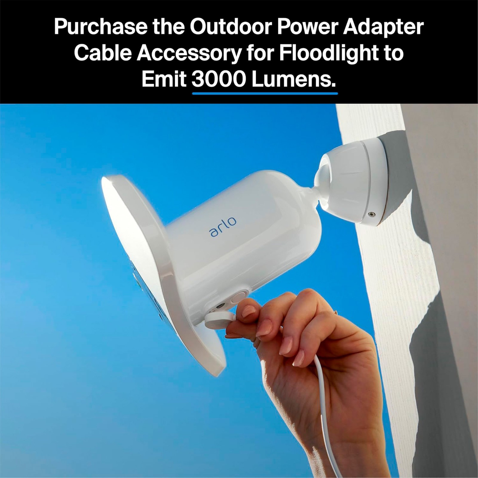 Arlo Pro 3 Floodlight Security Camera + Solar Panel Charger White Bundle