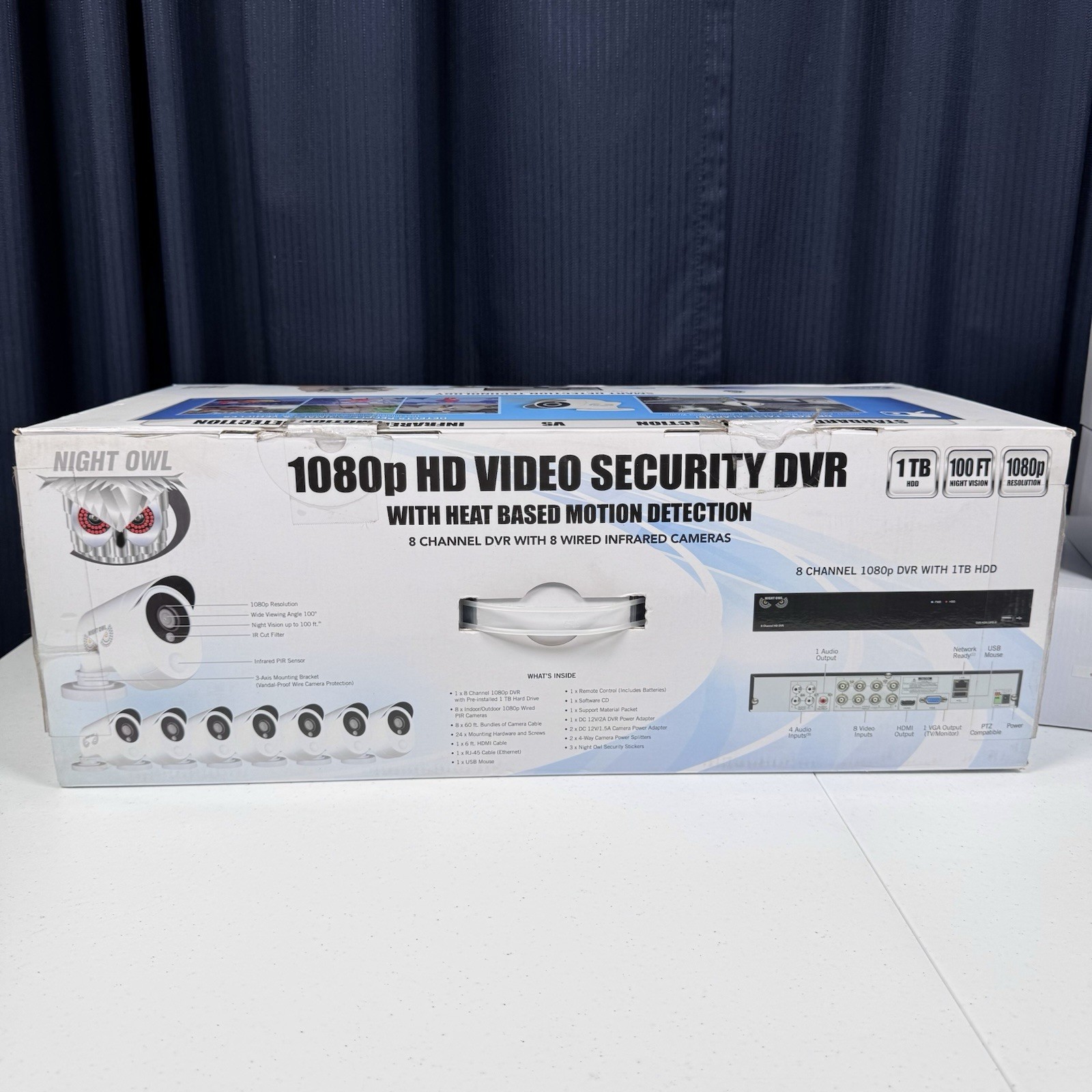 NEW! Night Owl C-881-PIR1080 8-channel/1TB 1080p HD video Security System w/DVR