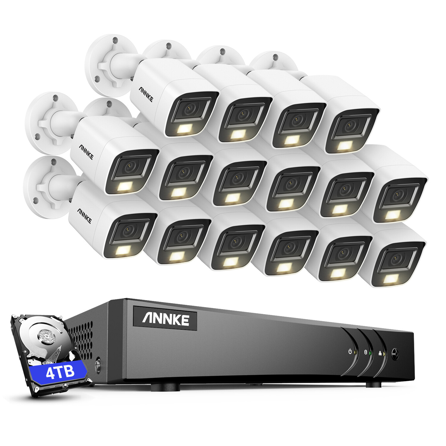 ANNKE 16CH DVR 5MP Audio Security Camera System Outdoor Color Night Vision IP67