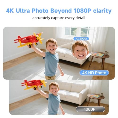 Window Camera for Home Security: 2.4GHz&5GHz WiFi 4K Indoor Camera with Color