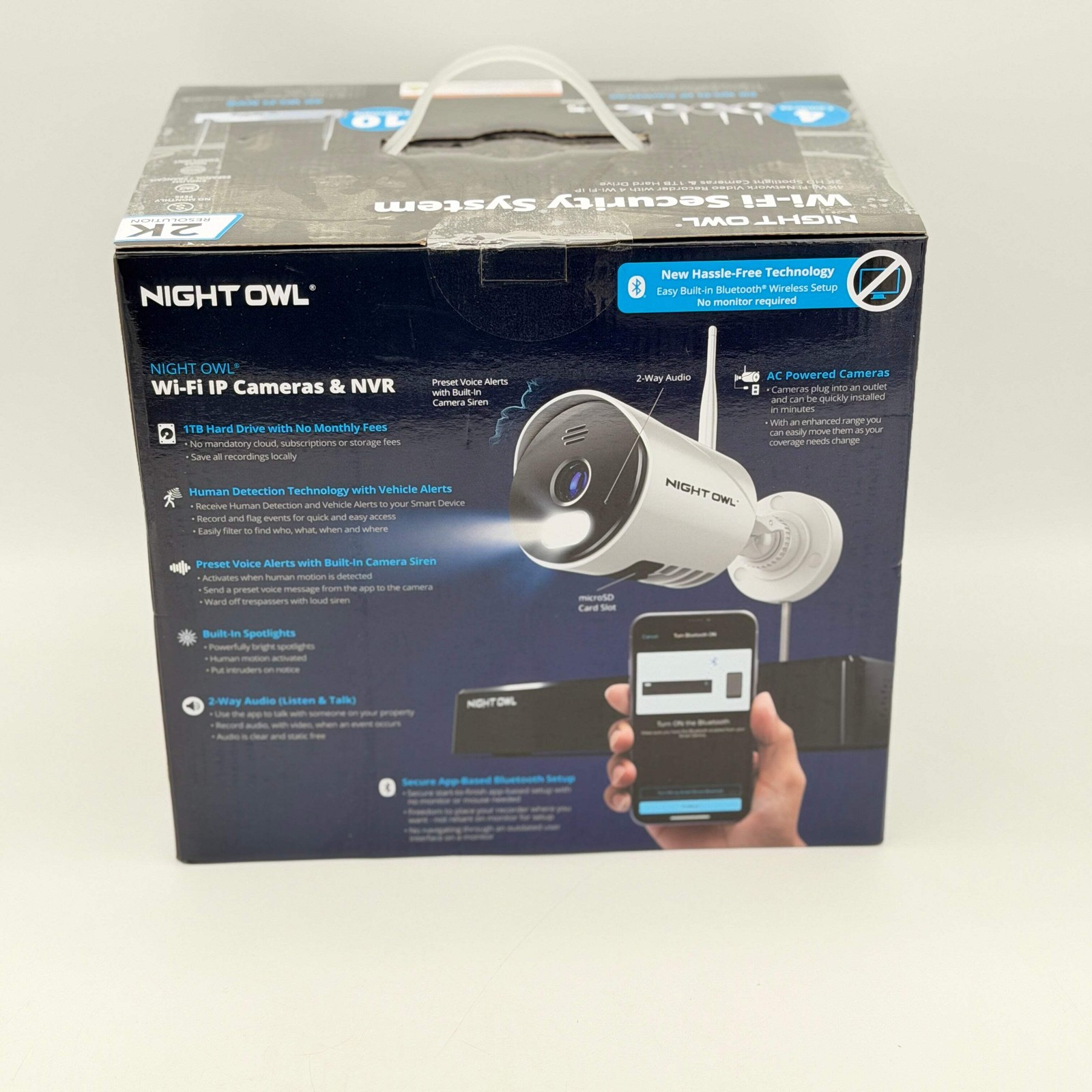 NIGHT OWL 2K Wi-Fi Security System 4 Cameras 1TB NVR White Bluetooth – New Seale