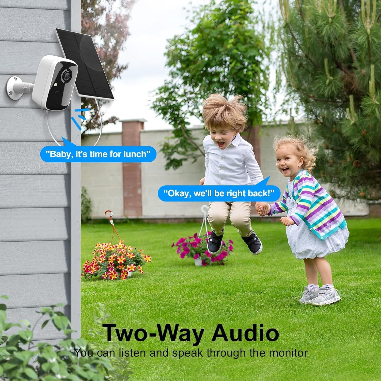 Wireless Security Camera System with 7″ Touchscreen Monitor, 2PCS 4MP Wifi Solar