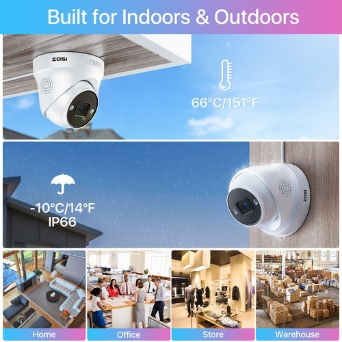 ZOSI 16CH 4K 8MP POE Security Camera System NVR 4TB Audio AI Car Detect H.265+