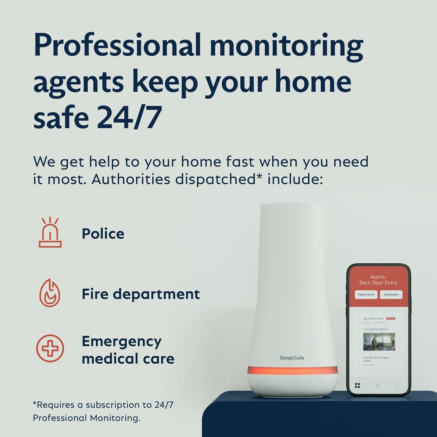 SimpliSafe 8 Piece Wireless Home Security System White No Contract Alexa Google