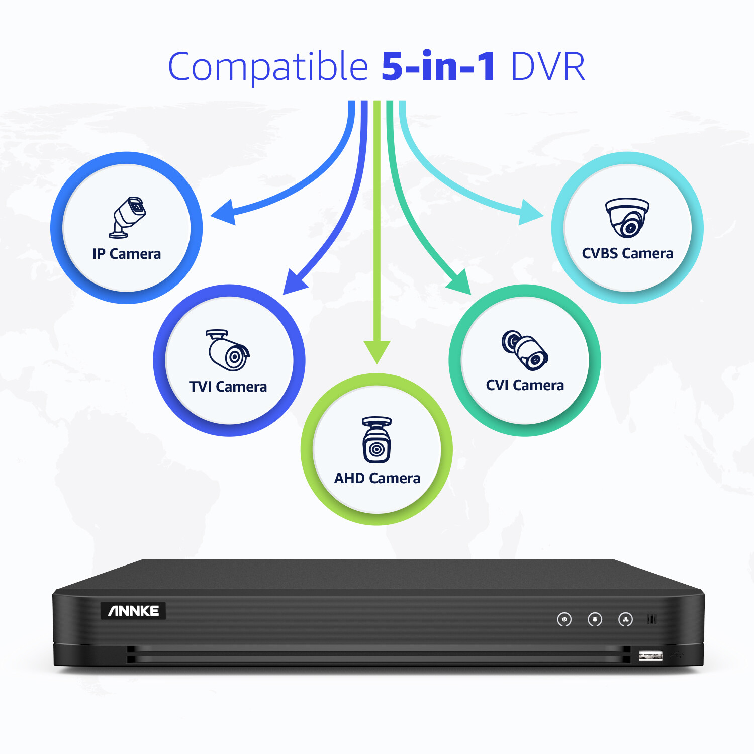 ANNKE 5IN1 16CH HD 8MP DVR Security 4K Video Recorder H.265+ AI Human Detection