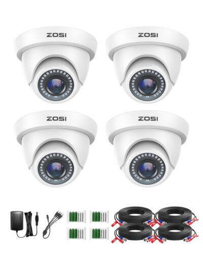 ZOSI 4PK 1080P HD Home TVI Security Cameras Outdoor CCTV Night Vision Alert IP66