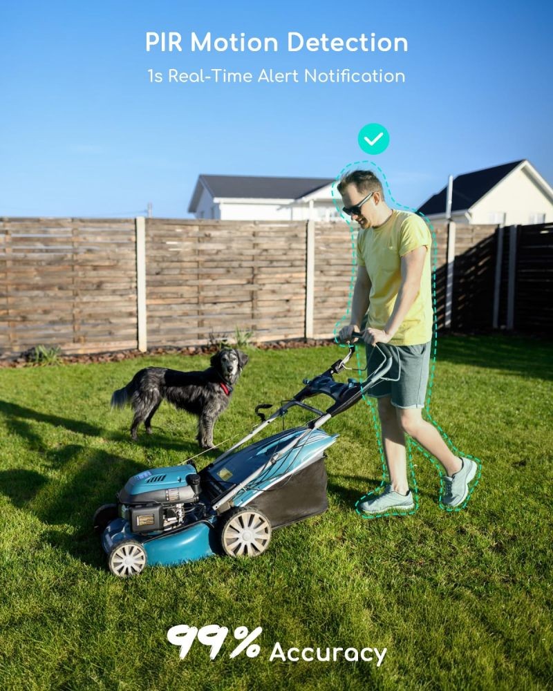 COOAU 2K 360° Solar Security Cameras Wireless Outdoor, AI smart Detection,IP66