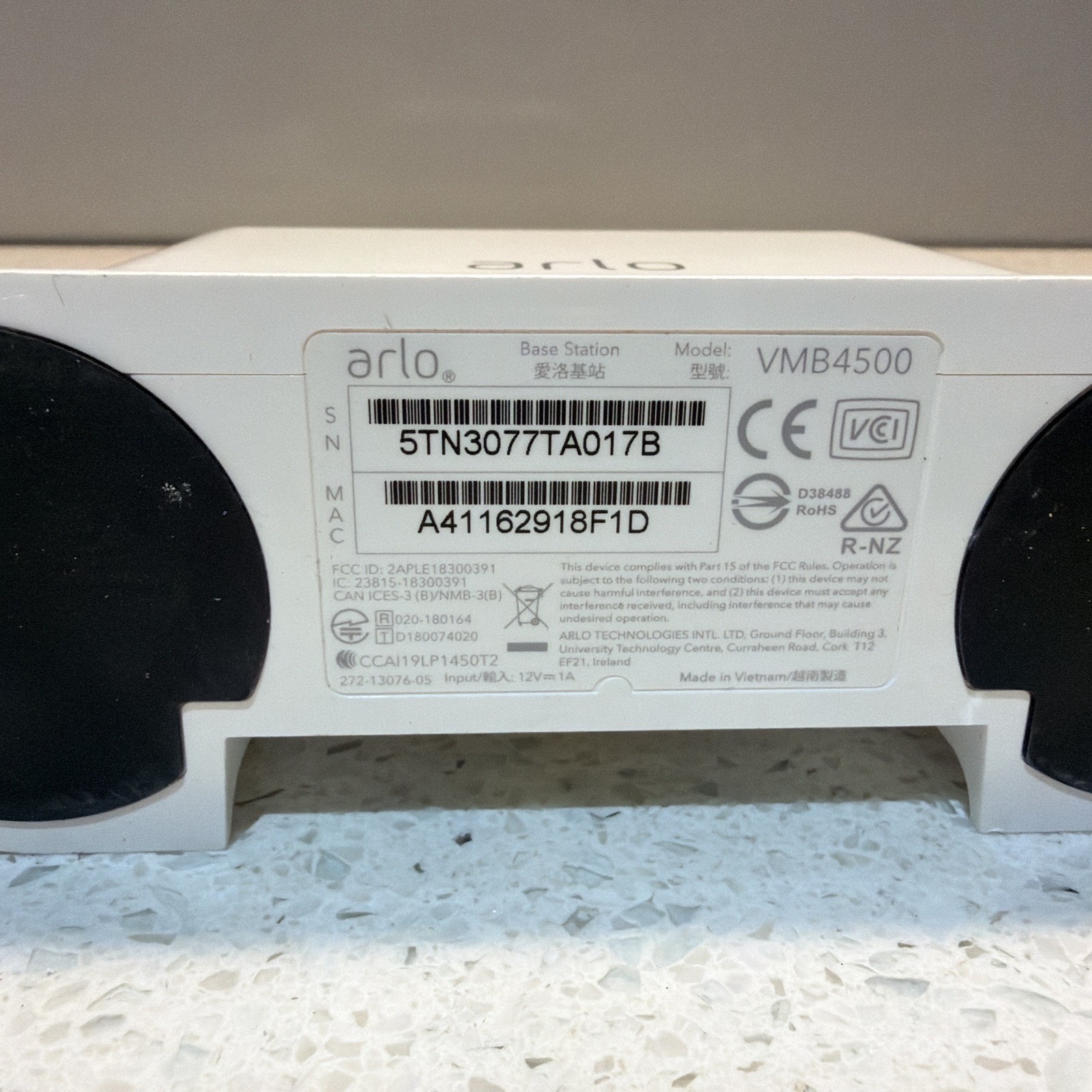 Arlo VMB4500 Base Station Smart Home Security Hub, With AC Adapter