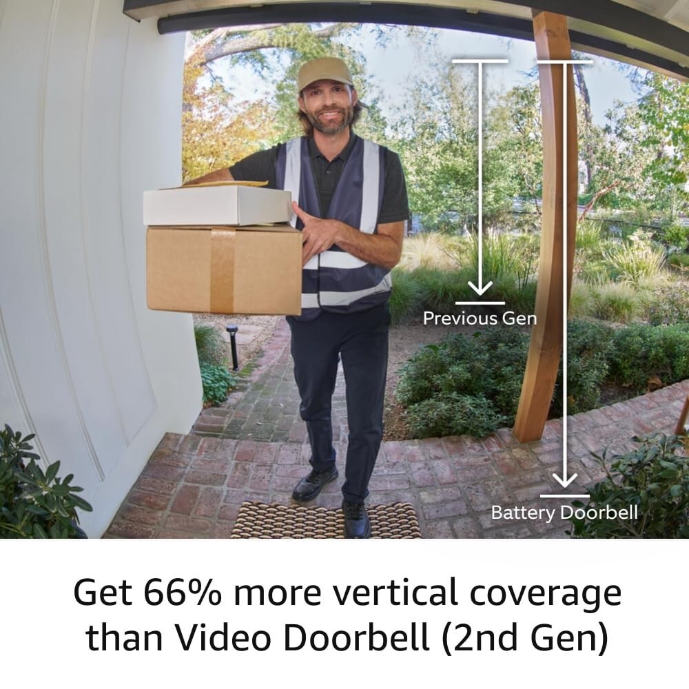 Ring Battery Smart WiFi Video Doorbell, Stick Up Cam, Indoor Camera Chime Bundle