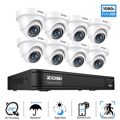 ZOSI 3K 8/16CH DVR 2MP Security Home Camera System Human Detection Night Vision