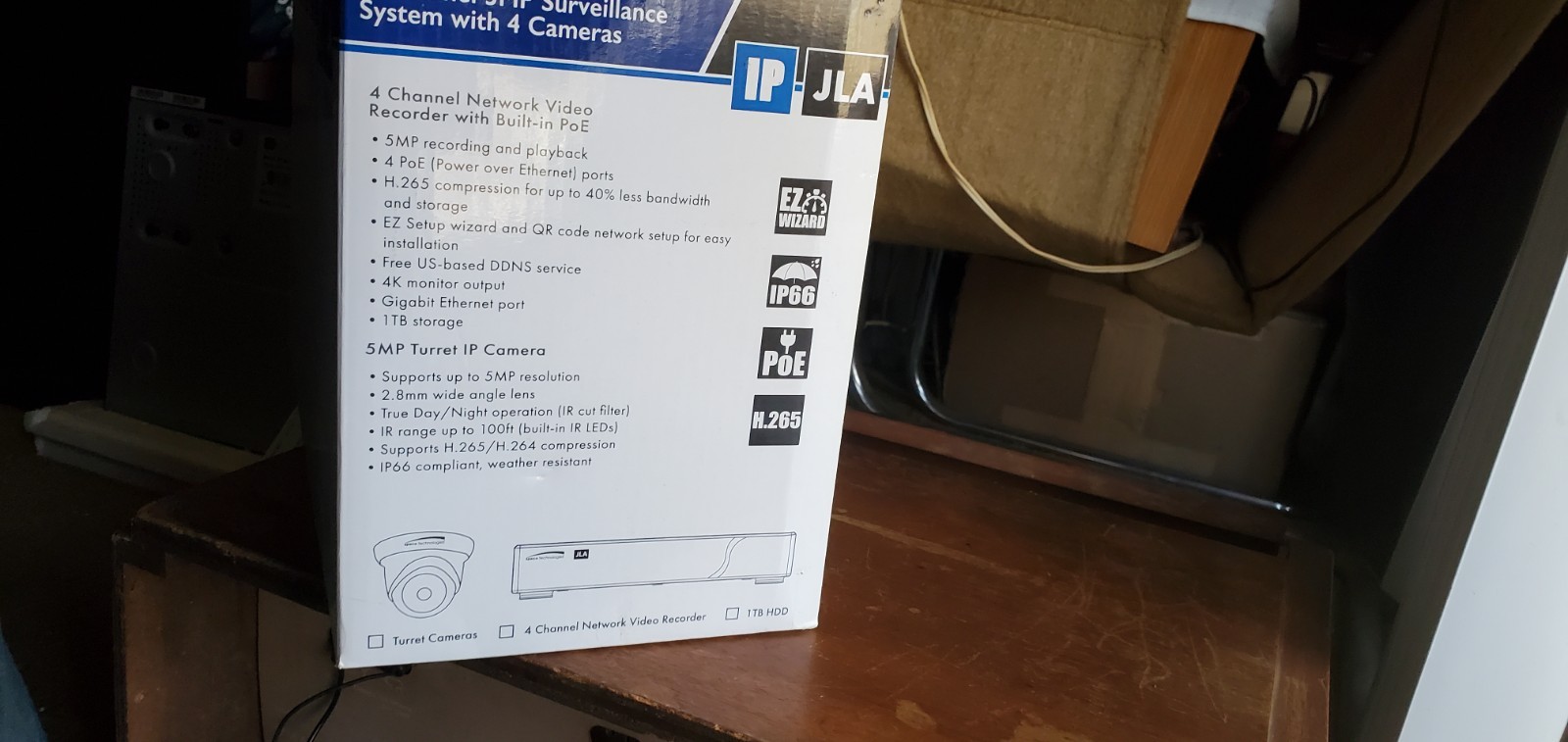Speco Technologies Gray Series 4 CH, IP NVR w/4 5MP cameras. Brand New In Box