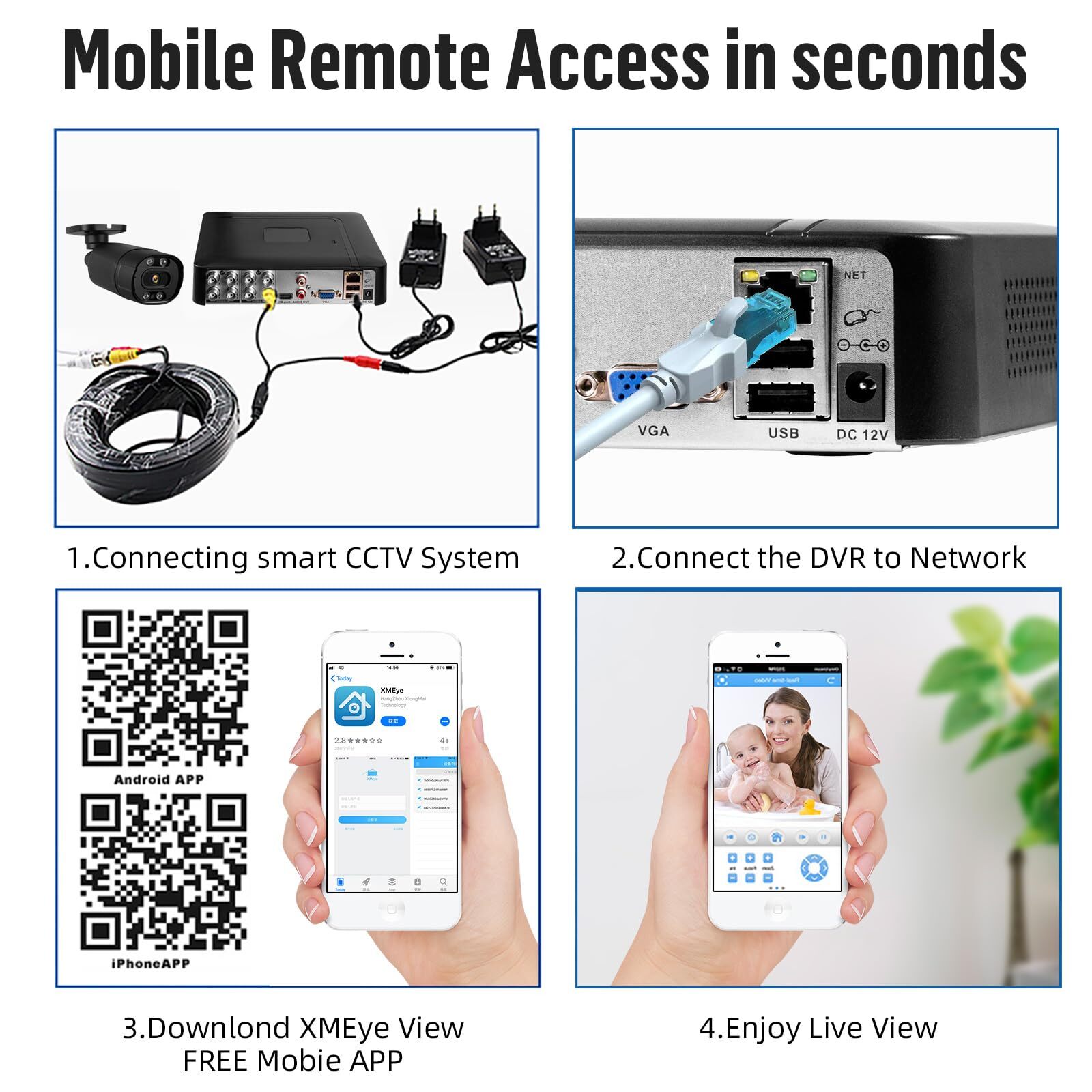 NEW 8CH 5MP Lite DVR 1080P Outdoor CCTV Security Camera System Kit Night Vision