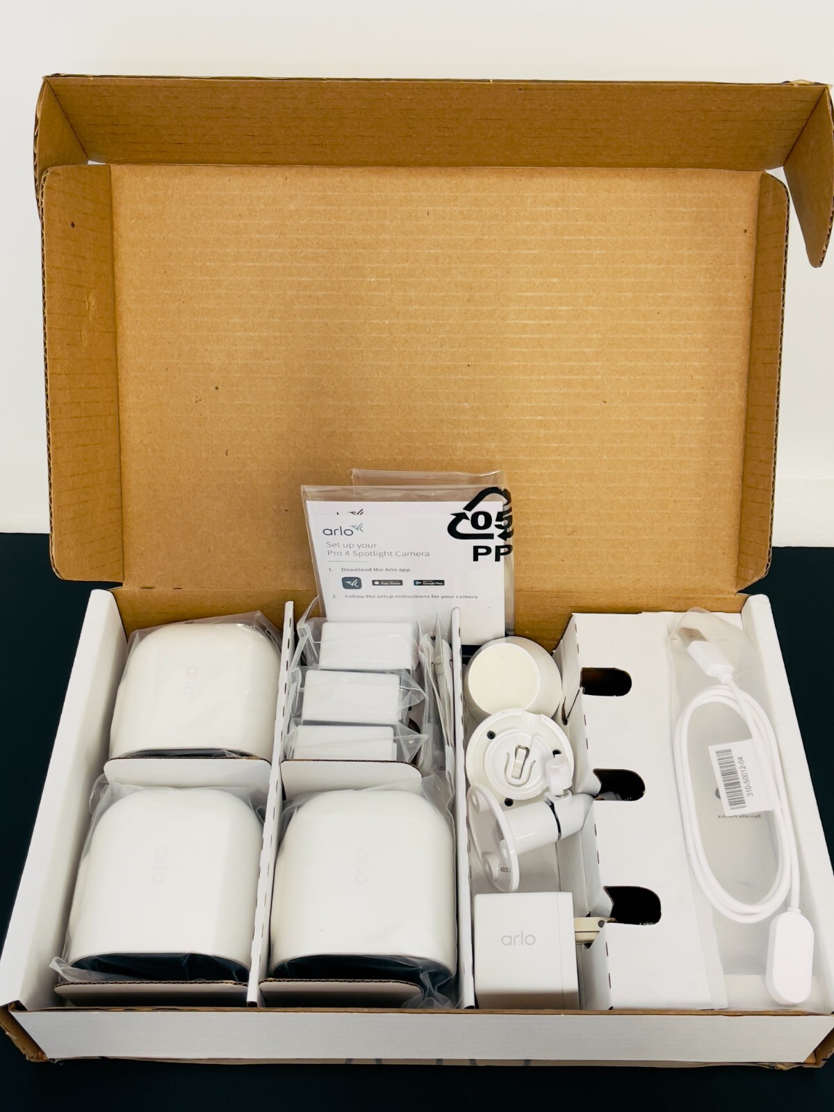 Arlo VMC4350P-100NAR Pro 4 Spotlight Camera 3 Pack, NEW