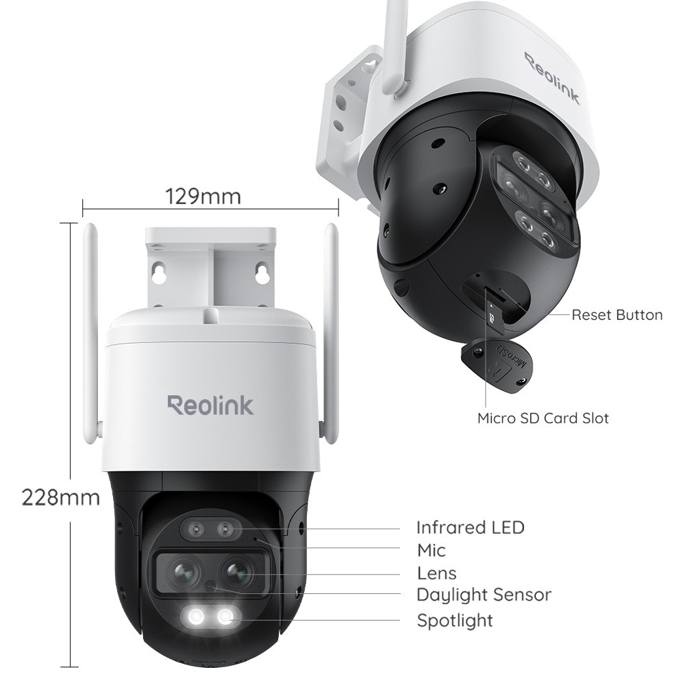 Reolink TrackMix WiFi 4K PTZ Dual Lens Security Camera WiFi 6 with Home Hub Mini